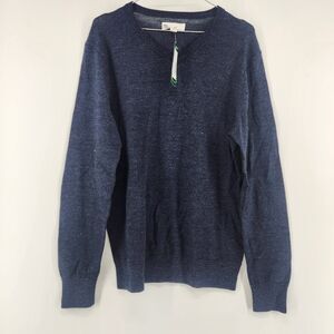 The Commons Men's Small Navy Blue Dorian Merino Wool V Neck Sweater NWT‎